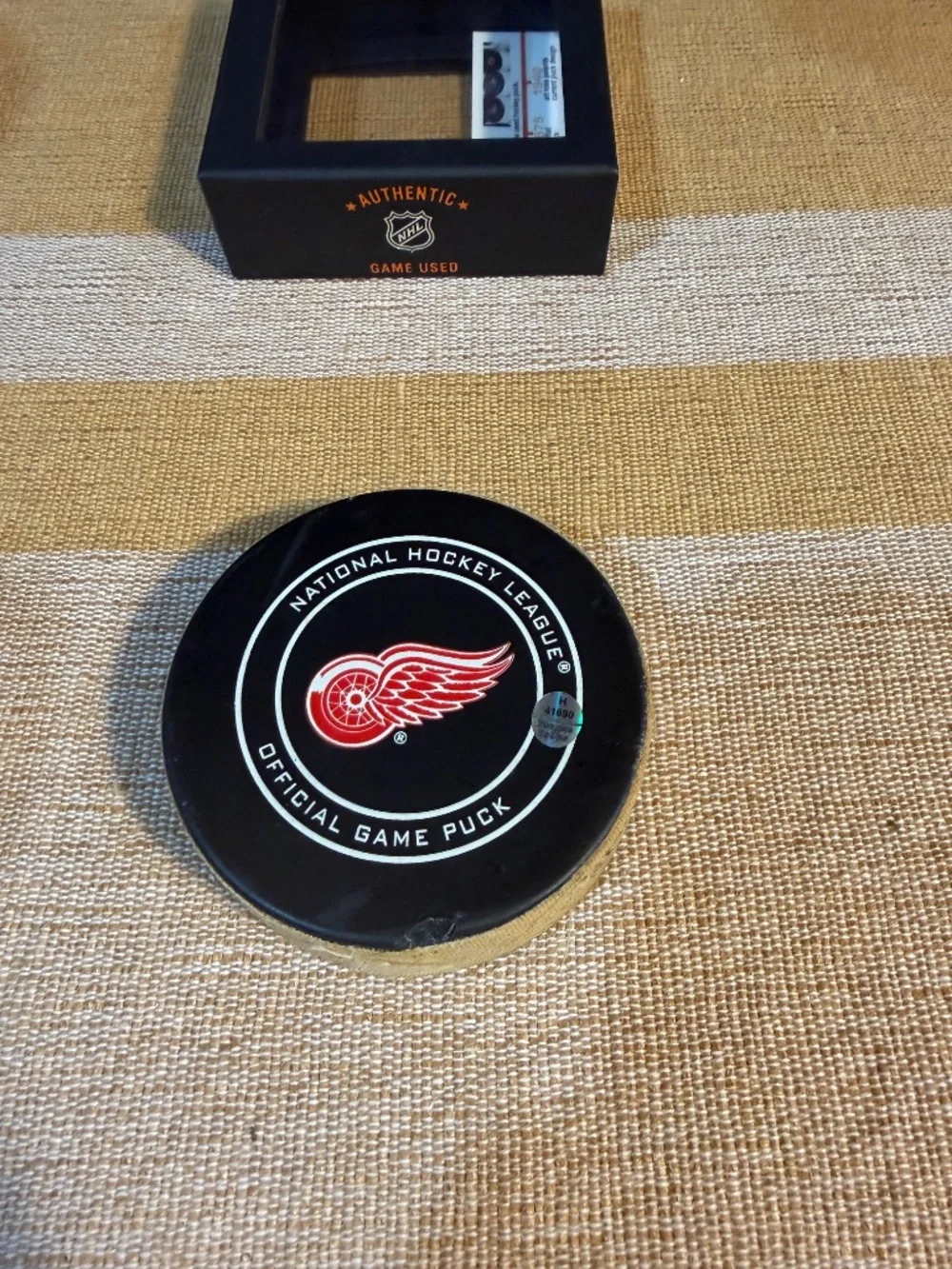 NHL Game-Used Puck Opener Red Wings Vs. New York Rangers 2018